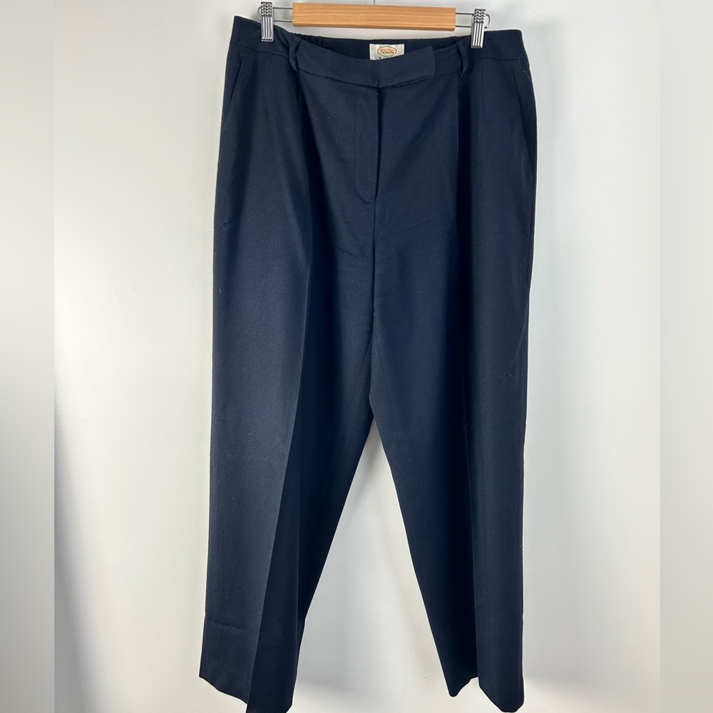 Talbots 100% wool navy blue lined trousers size 14